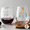 Custom Funny Face Wine Because Raising Tiny Humans Ain’t Easy Wine Glass TH10 169085