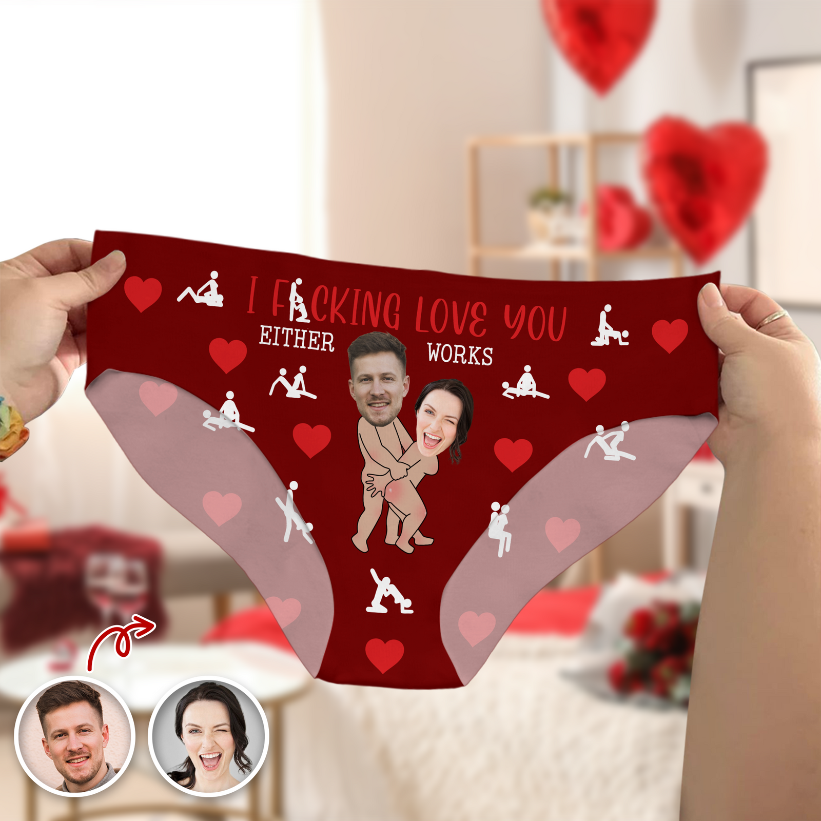 Custom Photo Face Underwear for Women Naughty Gift For Her CH07 910140