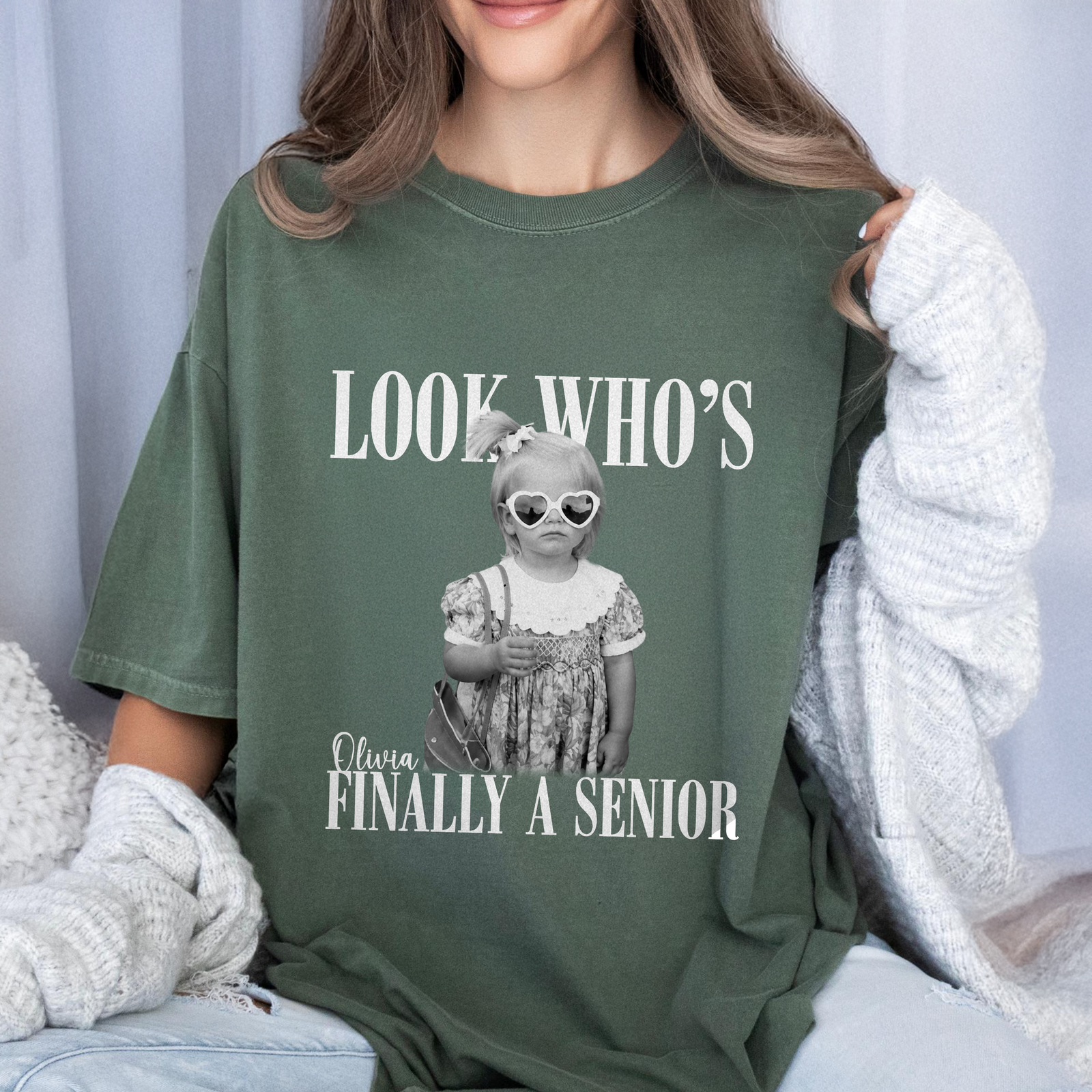 Custom Photo And Name Look Who's Finally A Senior Comfort Shirt TH10 170569