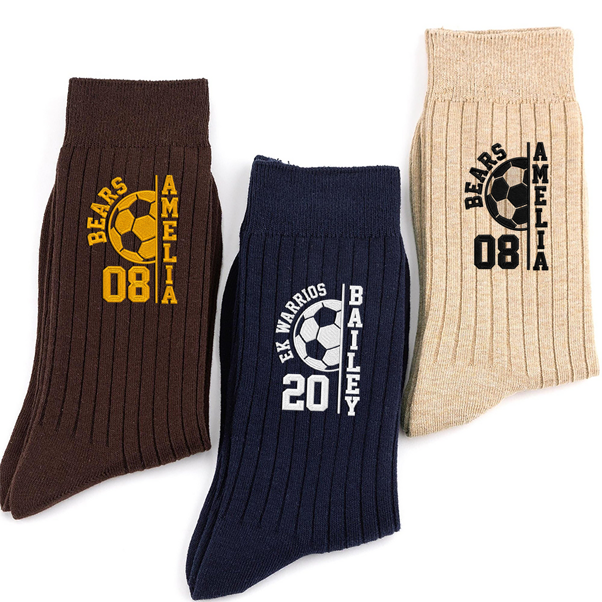 Personalized Name Soccer Embroidered Socks HA75 919422