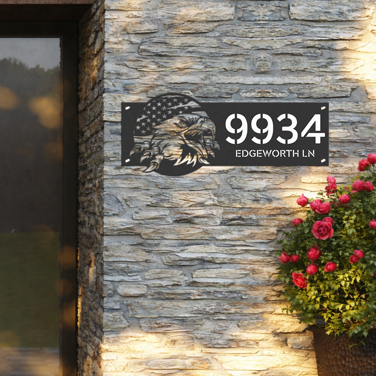 Personalized American Eagle Address Metal Sign, Patriotic House Number HO82 901152