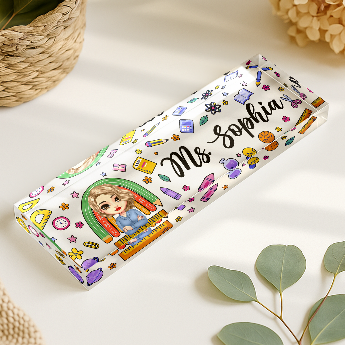 Personalized Teacher Acrylic Desk Name Plate Gift for Teacher HA75 892622