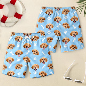 Custom Photo Face Dog With Bone Beach Short For Kid Summer Gift TH10 894101