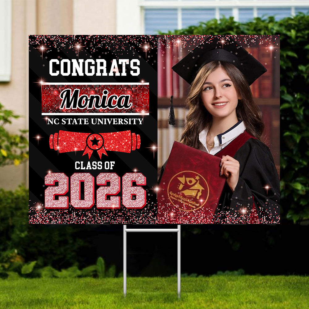 Custom Photo Congrats Class of 2026 Graduation Yard Sign CH07 910734