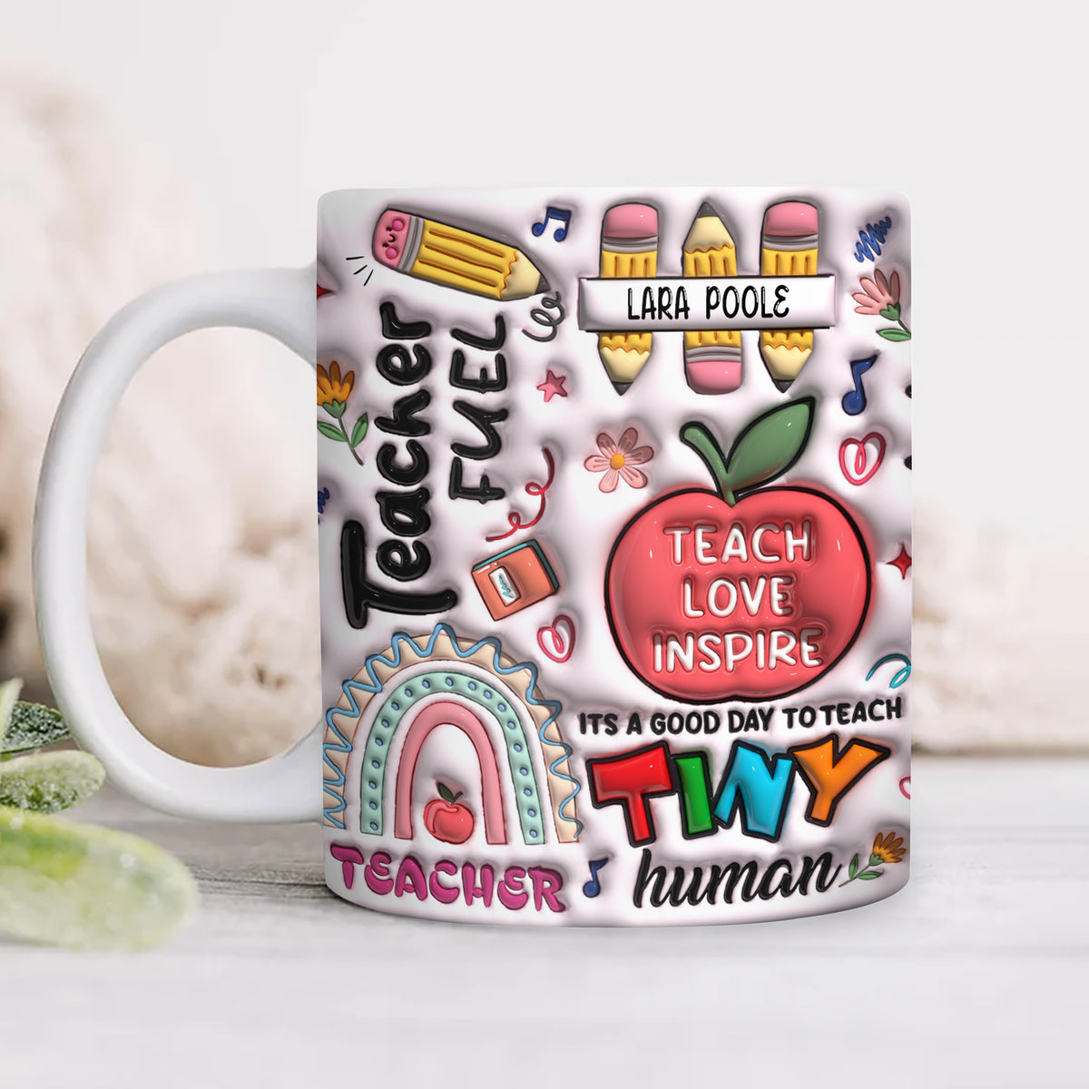 Custom Name Gift For Teacher 3D Inflated Effect Mug TH10 894213