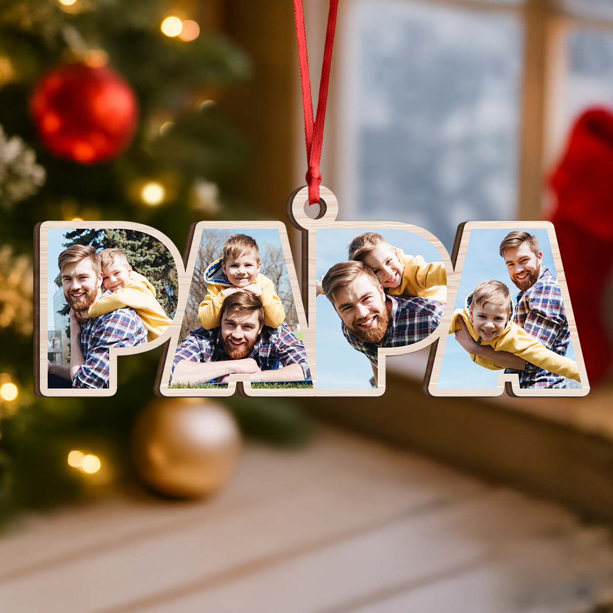 Custom Photo Dad Mom Grandma Grandpa Wood Ornament Christmas Gift HA75 921692