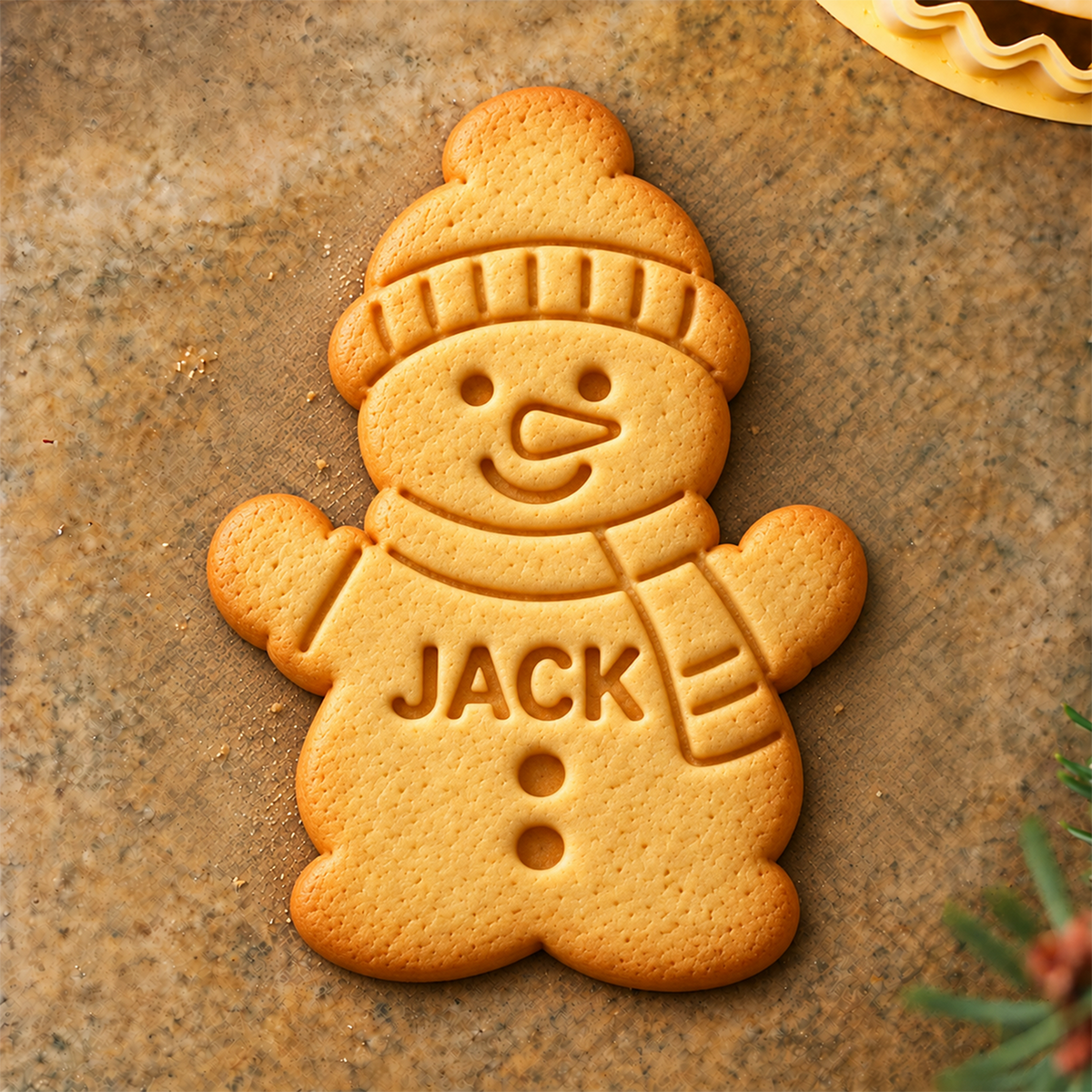 Personalized Name Snowman Family Cookie Stamp, Holiday Baker Gift HO82 904132