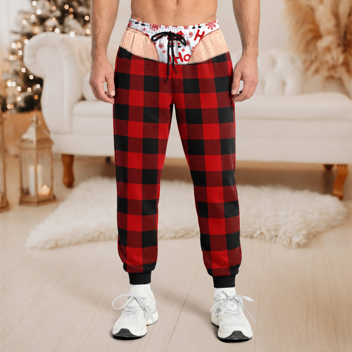 Personalized Funny Christmas Plaid Sweatpants Cheeky Christmas Gift LM32 670123