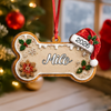 Personalized Dog Bone Gingerbread Christmas Wooden Ornament, Cute Christmas Decoration for Dogs Lovers LM32 670097