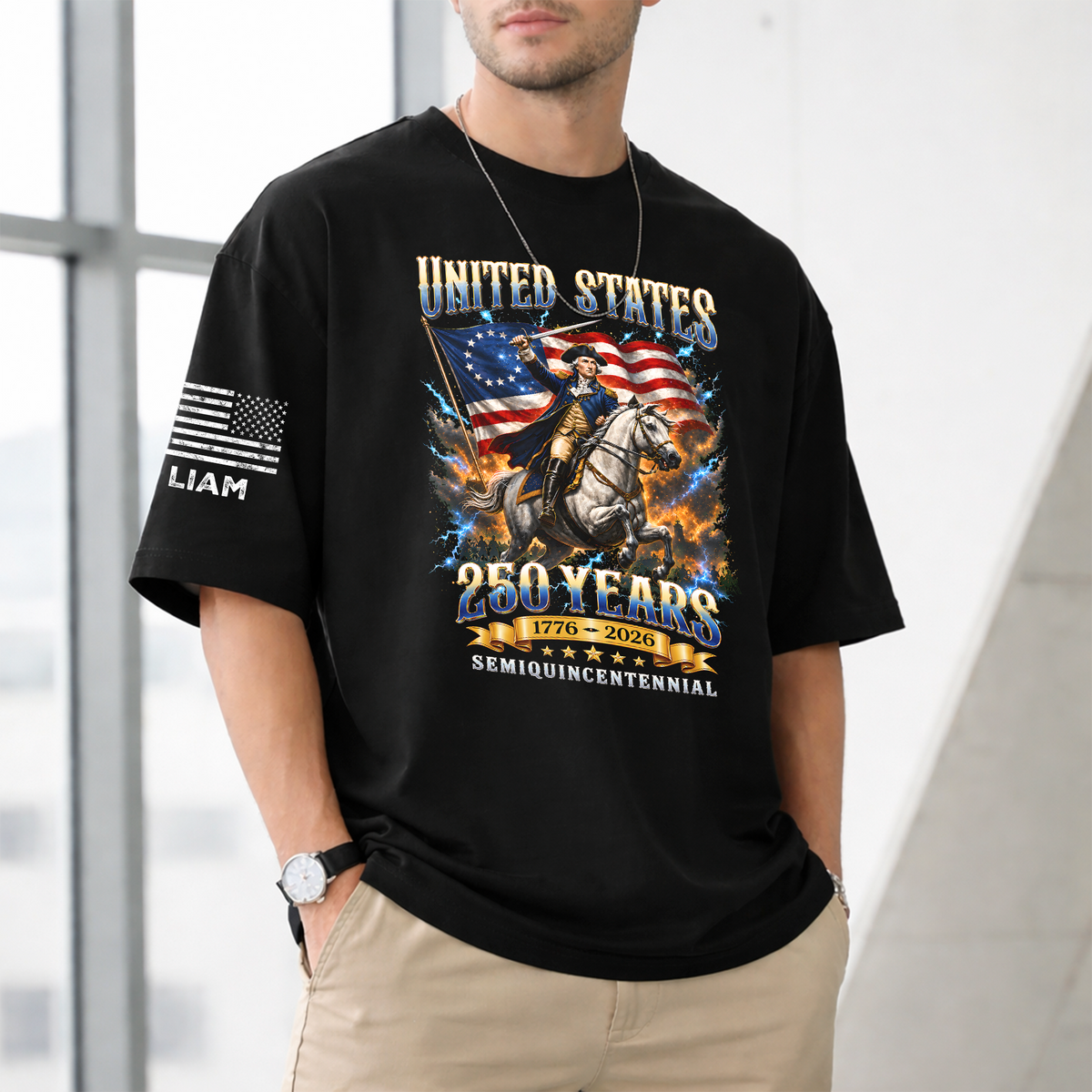 Personalized USA 250th Anniversary Eagle 1776–2026 Short Sleeve Print Shirt LM32 669045