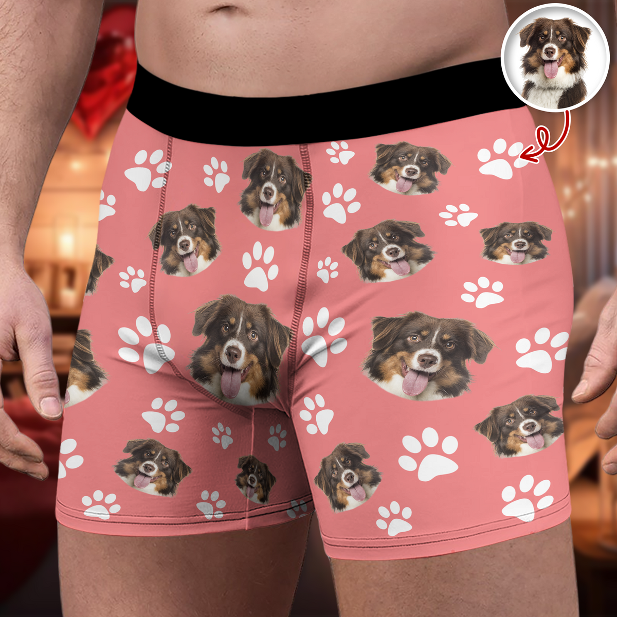 Custom Photo Dog Pet Face Men's Boxer HA75 898934