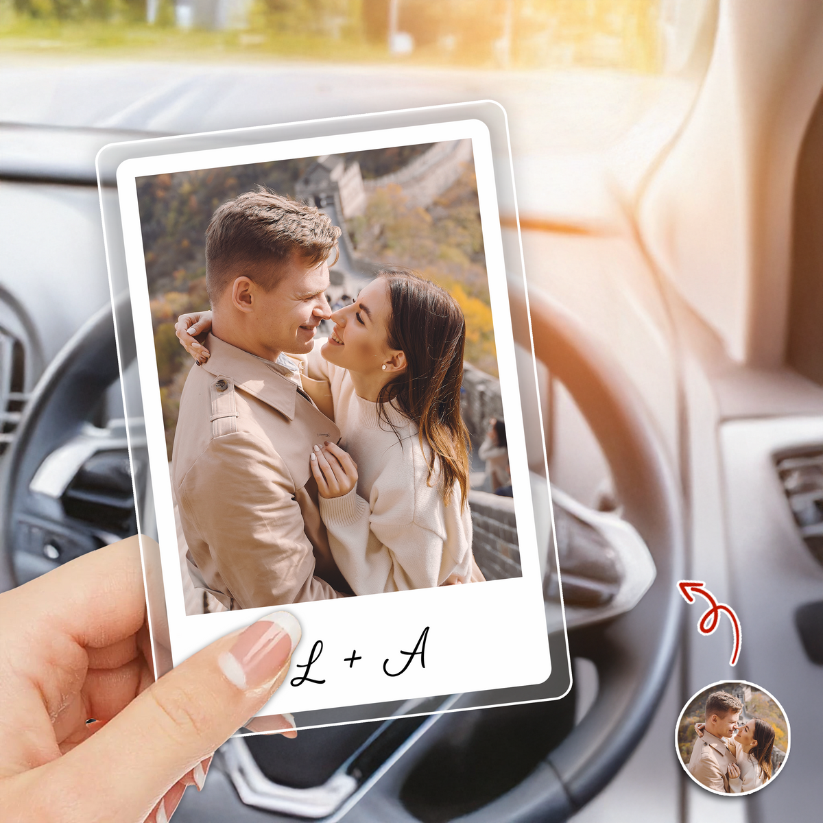 Custom Photo And Name Best Couple Valentine Gift Acrylic Car Visor TH10 898479
