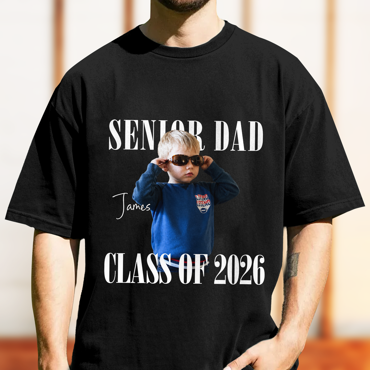 Custom Senior Dad Mom Photo Comfort Shirt Class of 2027 with Child Photo & Name, Graduation Mom Gift TH10 170557
