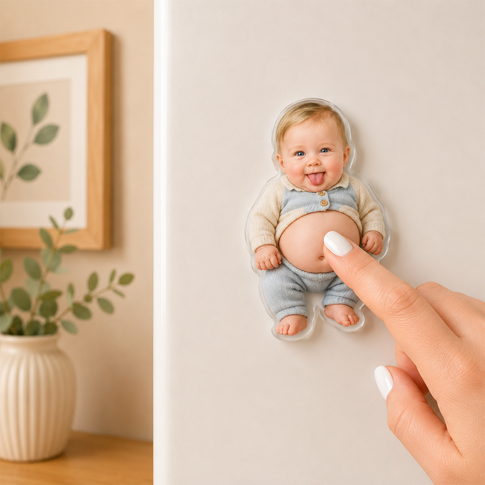 Custom 3D Baby Face Squishy Belly Fridge Magnet CH07 911898