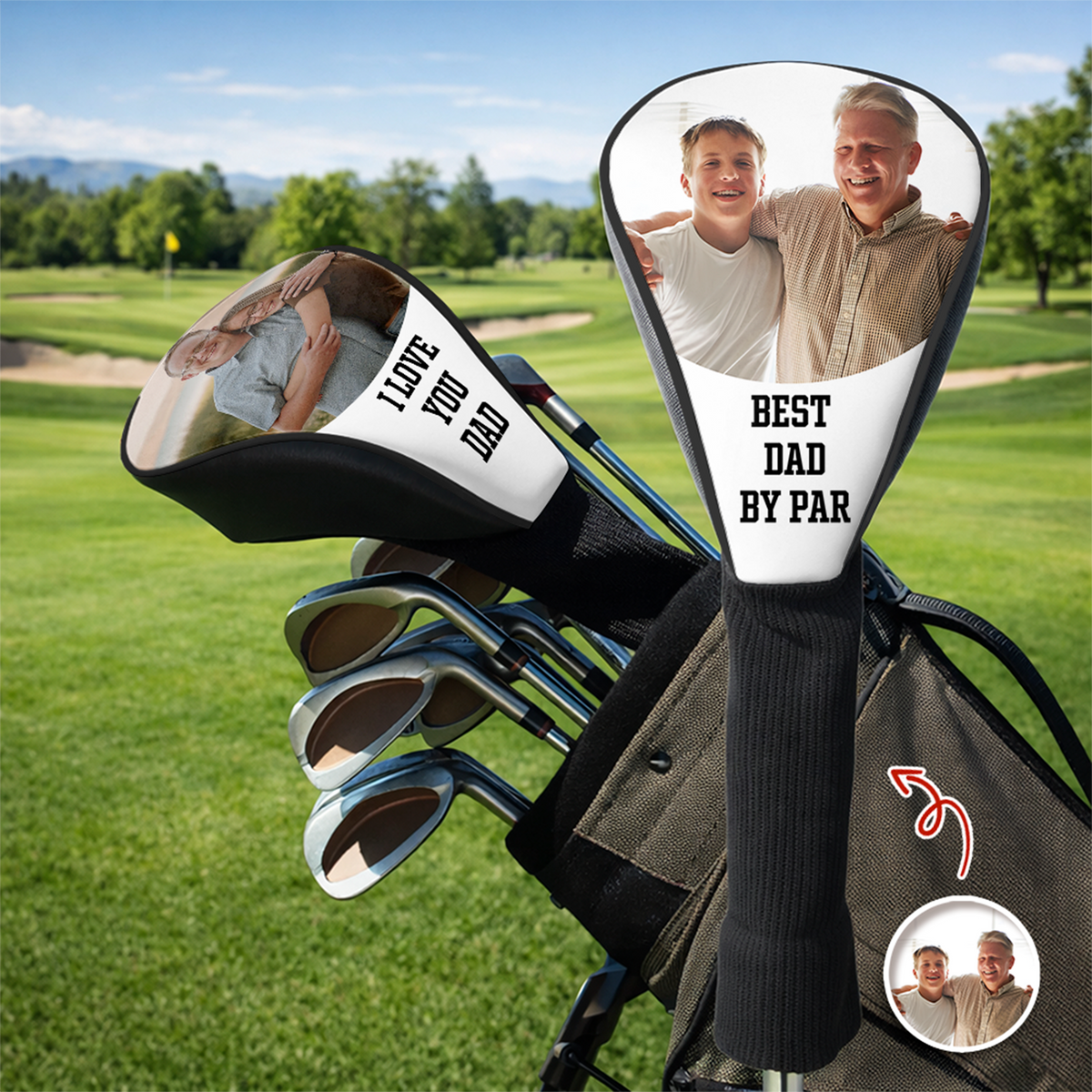 Custom Photo Best Dad By Par Golf Club Head Cover Father's Day Gift HA75 921256