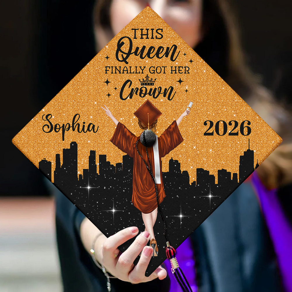 This Queen Finally Got Her Crown Personalized Graduation Cap Topper HA75 920824