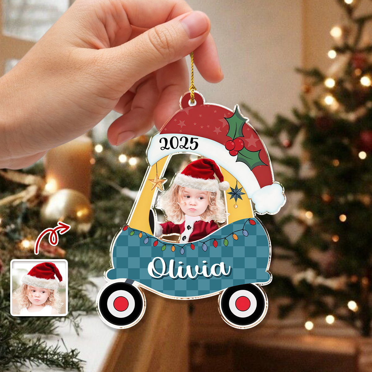 Custom Photo Kid, Baby Christmas Personalized Acrylic Ornament HA75 897530