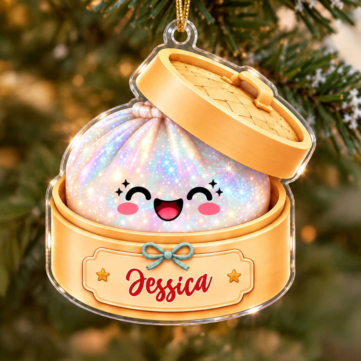 Personalized Cute Dumpling Dim Sum Christmas Acrylic Ornament LM32 670147