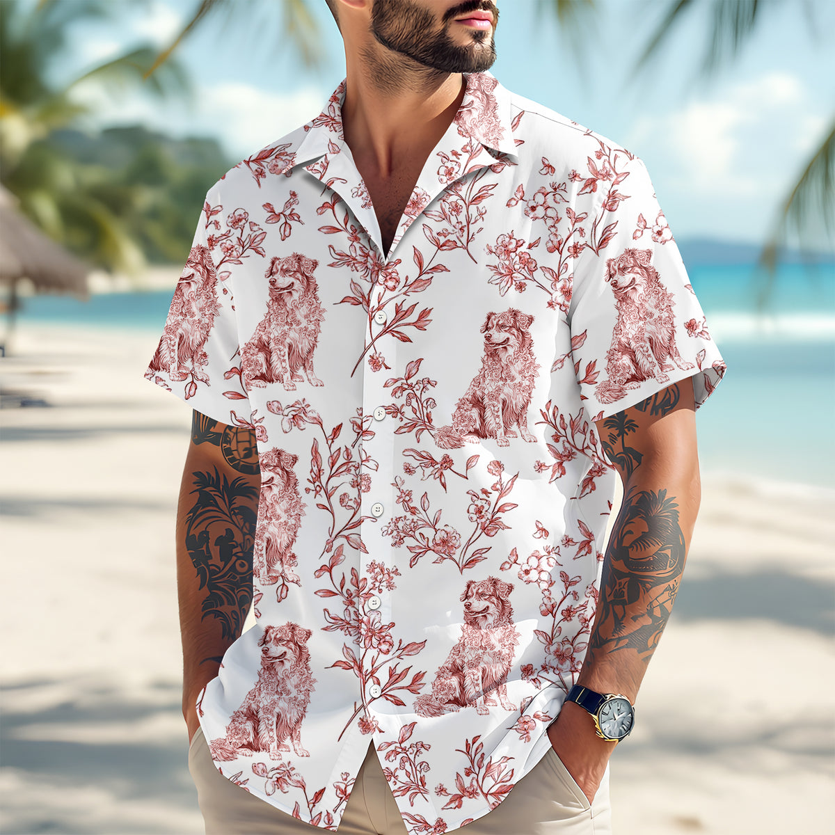 Dog Toile Fabri - Personalized Hawaiian Shirt, Gift For Dog Lover CH07 896076