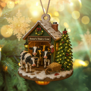 Custom Wood Ornament Gifts For Women, Men - Moo Love, Moo Christmas LM32 895553