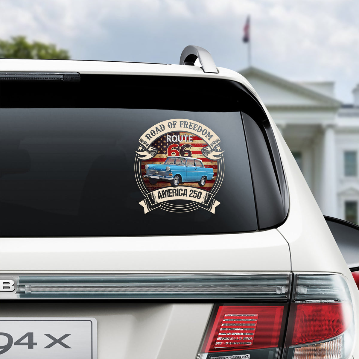 Custom Car  Photo Route 66 Road Of Freedom American 250 Car Window Decal Sticker TH10 898501