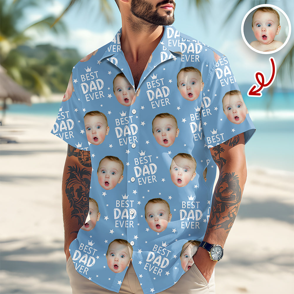 Custom Face Best Dad Ever Hawaiian Shirt Father's Day Gift CH07 911558