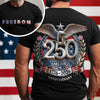 Freedom USA Eagles 250th Anniversary Semiquincentennial Back & Front Dark Shirt LM32 899191
