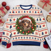 Custom Pet Photo Christmas Wreath Gift Personalized Ugly Sweatshirt CH07 181154