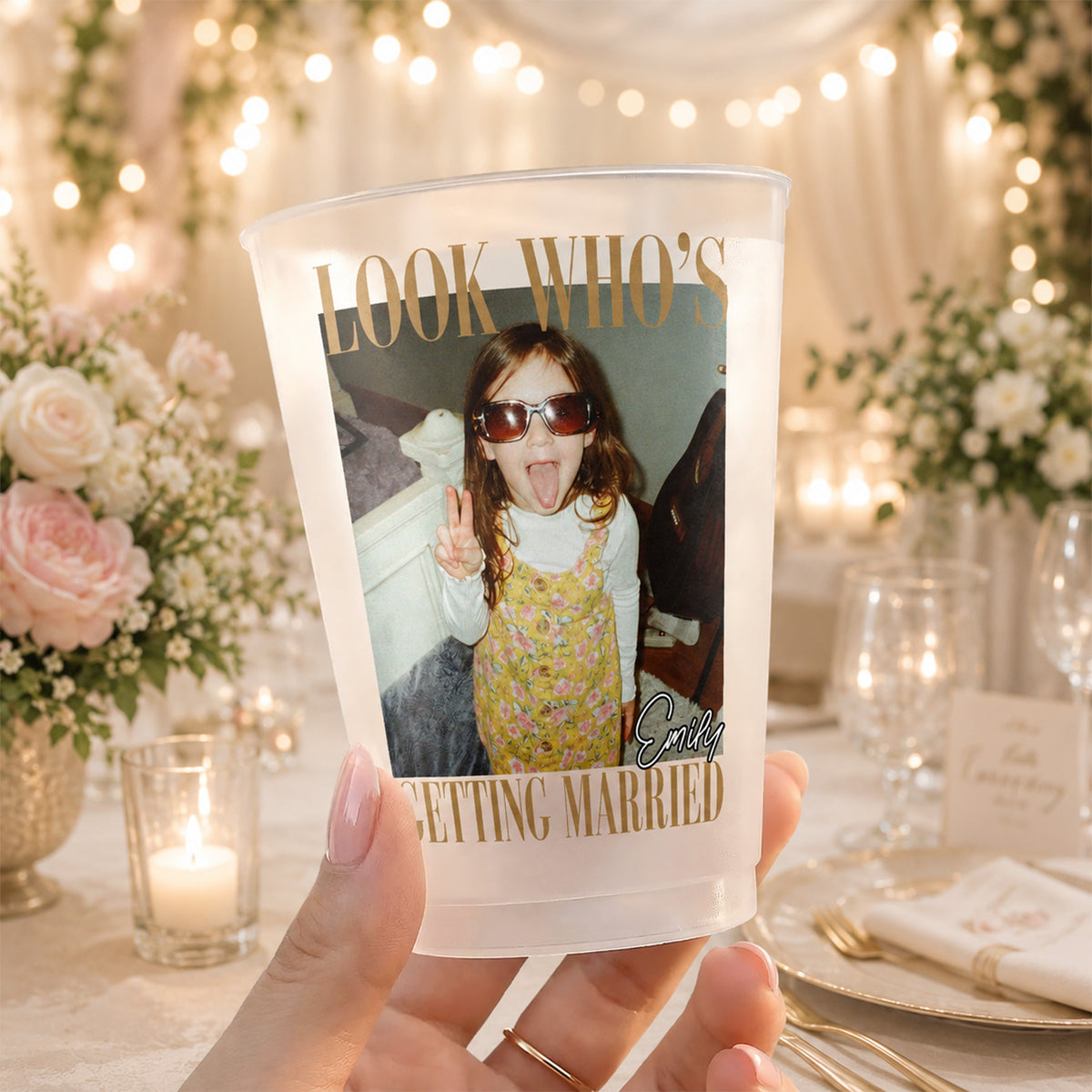 Custom Photo Look Who's Getting Married Cups - Personalized Bachelorette Gift CH07 180214
