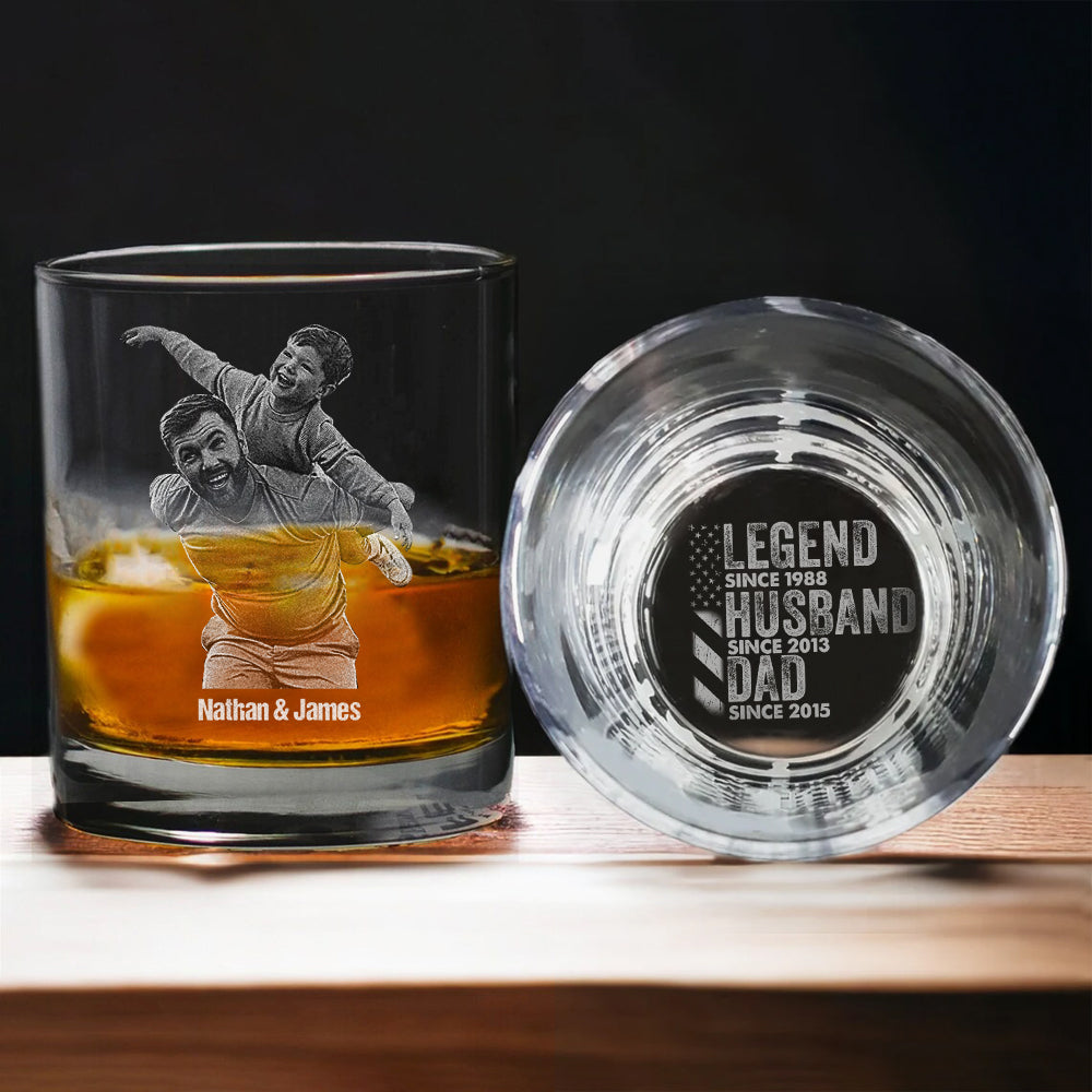 Custom Photo Legend Husband Dad Whiskey Glass TH10 892929