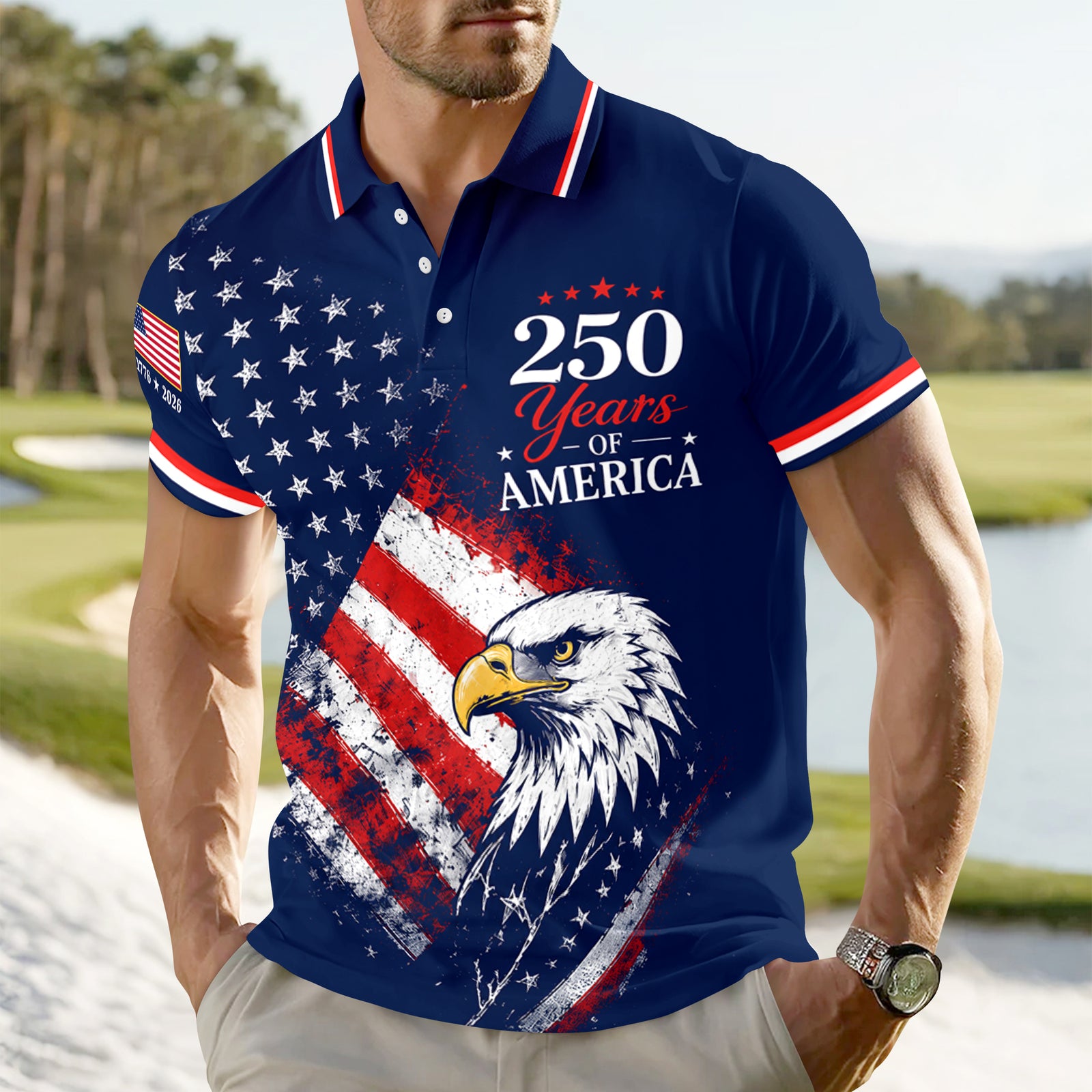 250th Anniversary of USA Polo Shirt 250 Years of Freedom Polo Shirt CH07 911806
