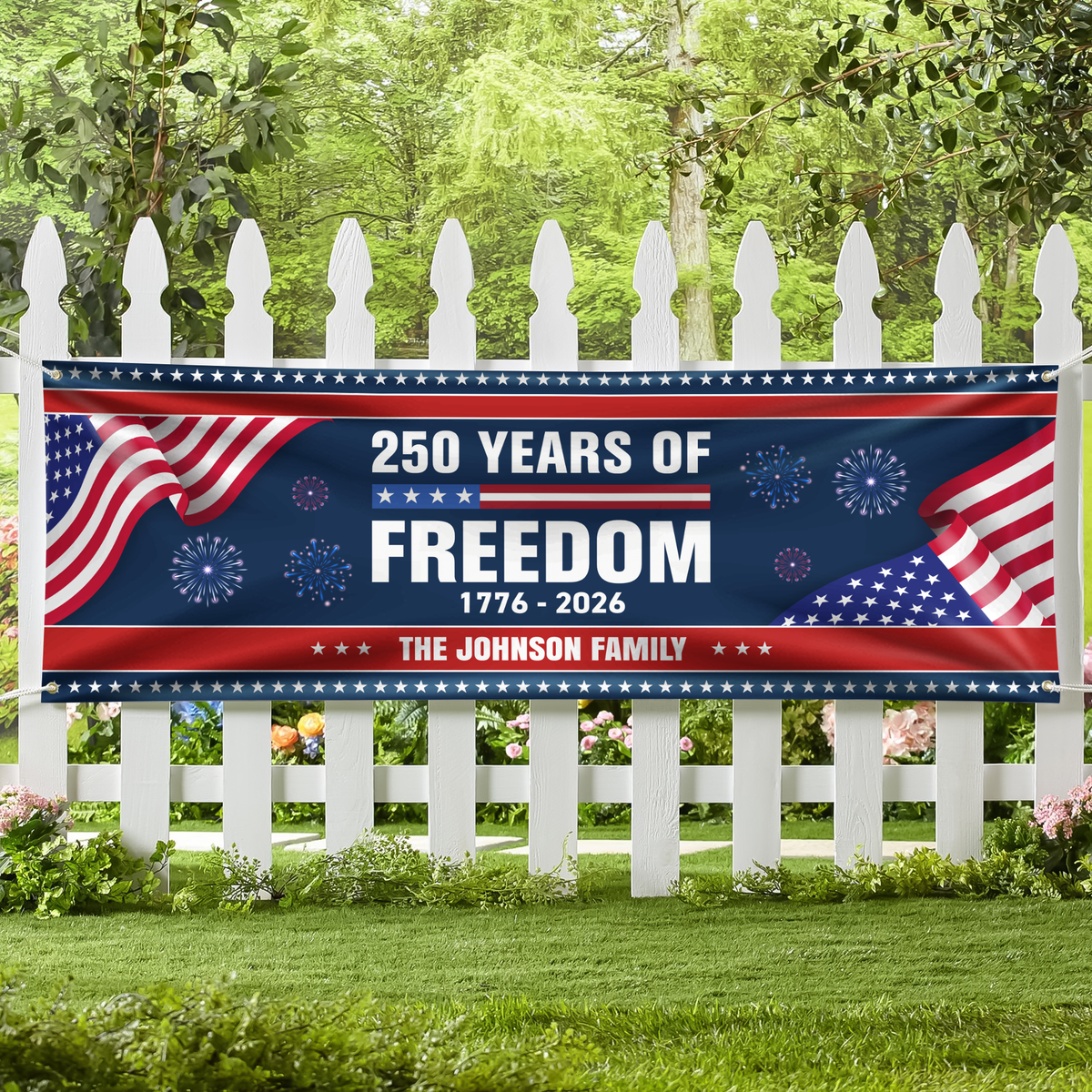 Custom Family Name 250 Years Of Freedom Banner CH07 910638