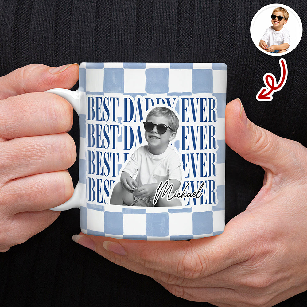 Custom Vintage Photo Best Dad, Mom Ever Print Full Mug - Personalized Gift for Parents LM32 669019