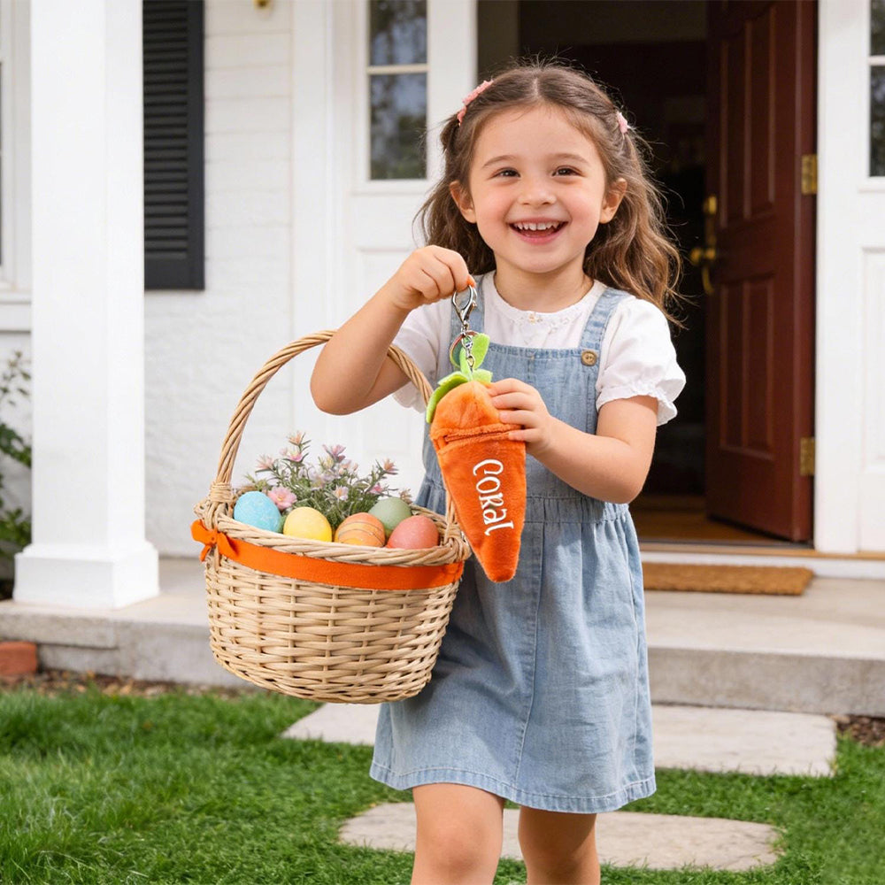 Personalized Bunny Rabbit Plush Reversible Carrot Keychain - Easter Gift for Kids LM32 897769