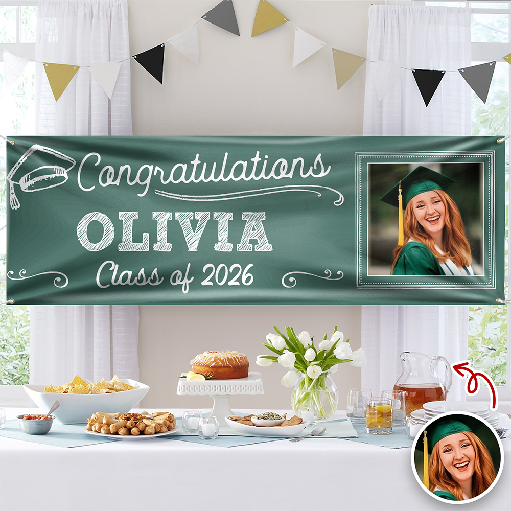 Personalized Photo Graduation Banner - 2026 Graduation Party Decorations HO82 901738