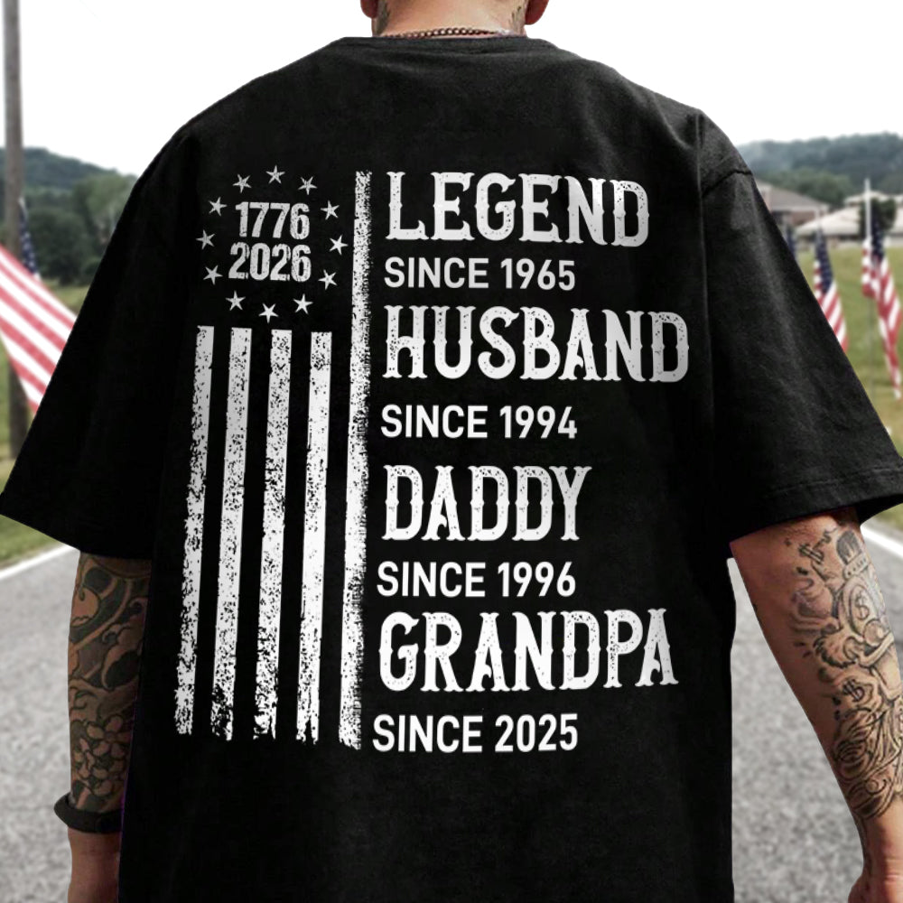 Personalized Legend, Husband since 4th Of July Back Dark Shirt Gifts For Dad, Grandpa HA75 920774