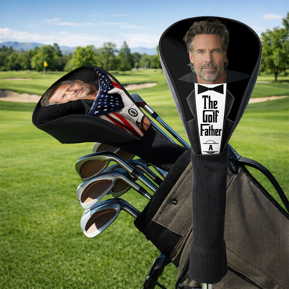 Custom Photo US Flag Golf Club Head Cover - Gift For Dad, Golf Lovers CH07 911386