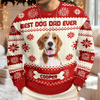 Custom Dog Photo Best Dog Dad, Dog Mom Ever Christmas Ugly Sweater TH10 170953