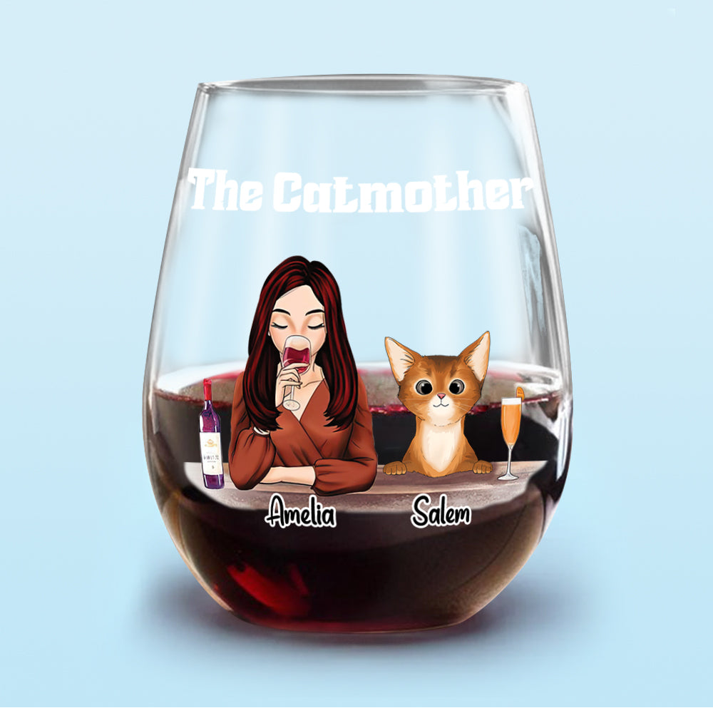 The Catmother For Cat Lover Wine Glass TH10 892811
