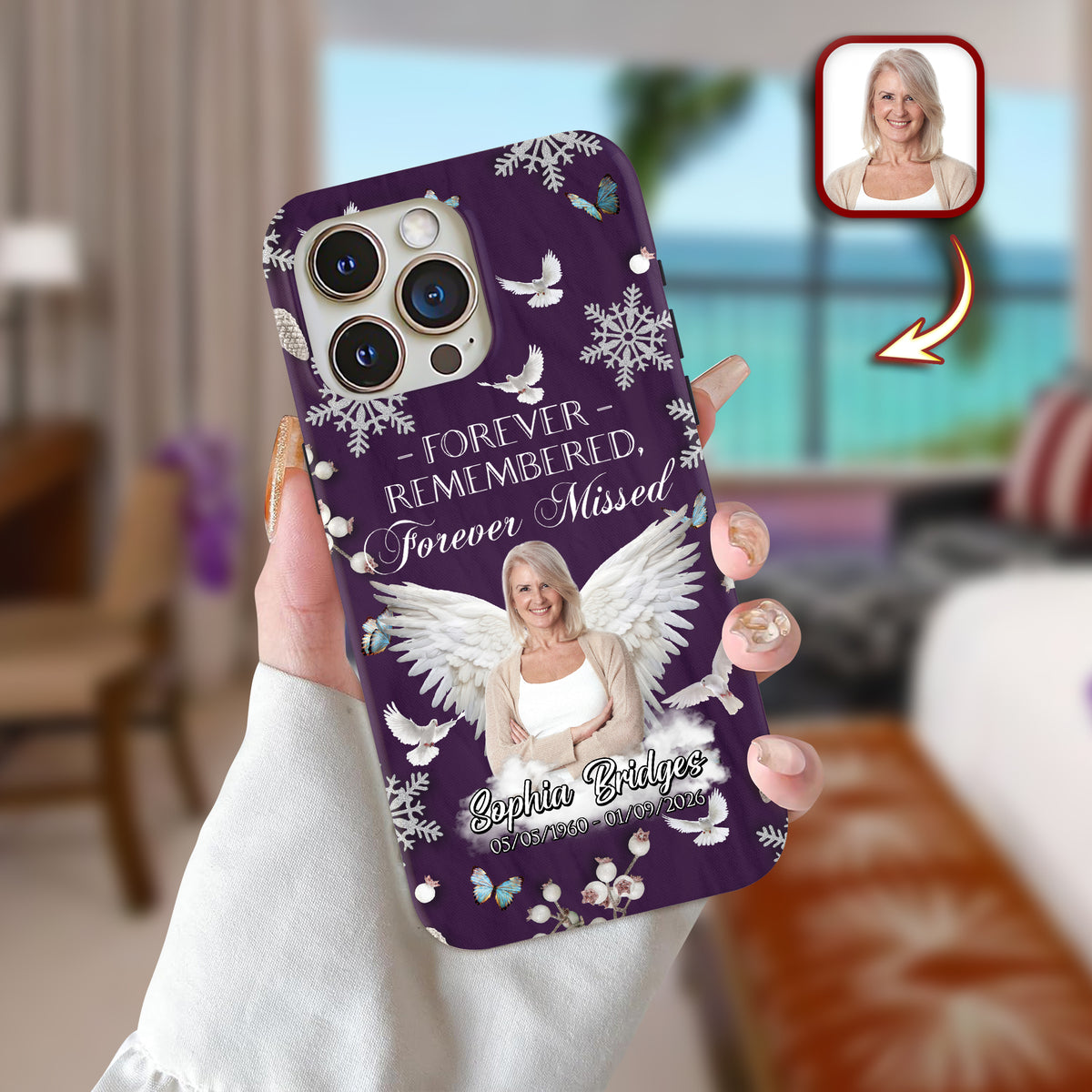 Custom Photo Gone But Never Forgotten Memorial Phone Case HA75 920246