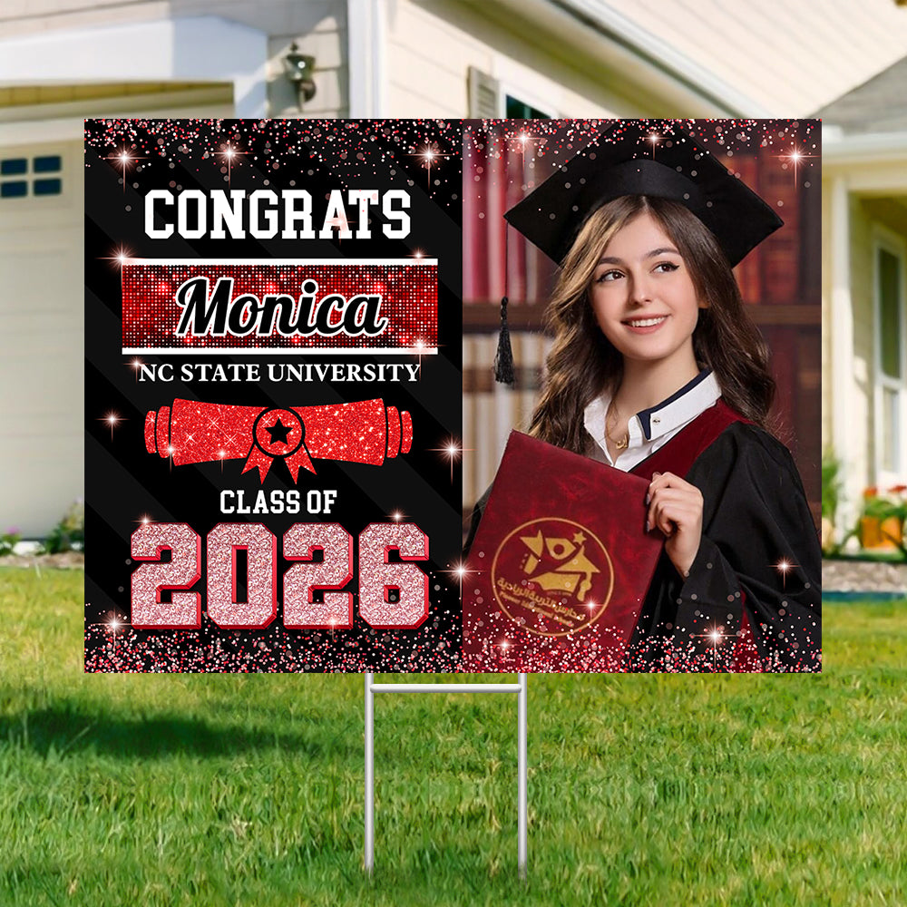 Custom Photo Congrats Class of 2026 Graduation Yard Sign CH07 910734