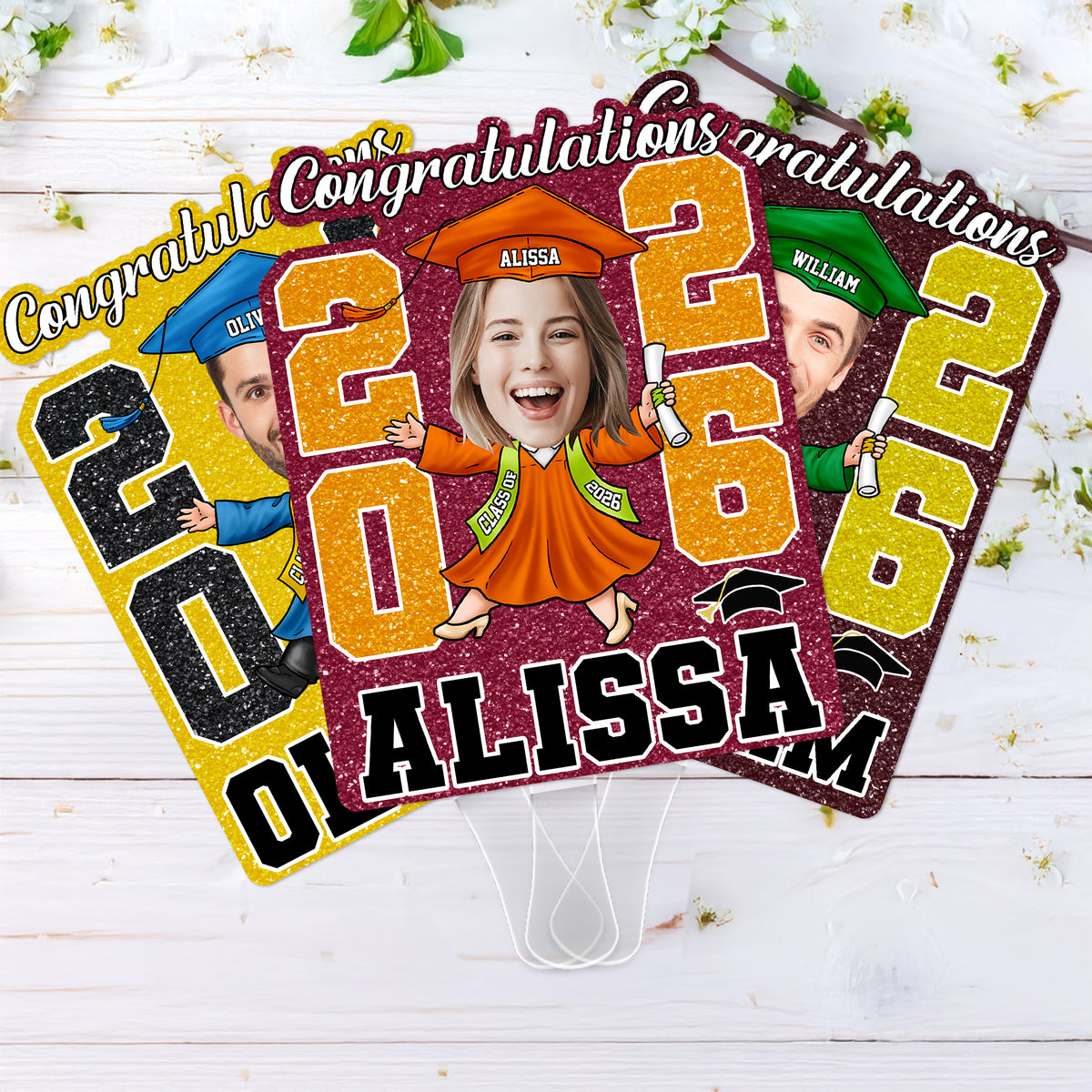 Custom Funny Face Class of 2026 Graduation Face Fan LM32 899323