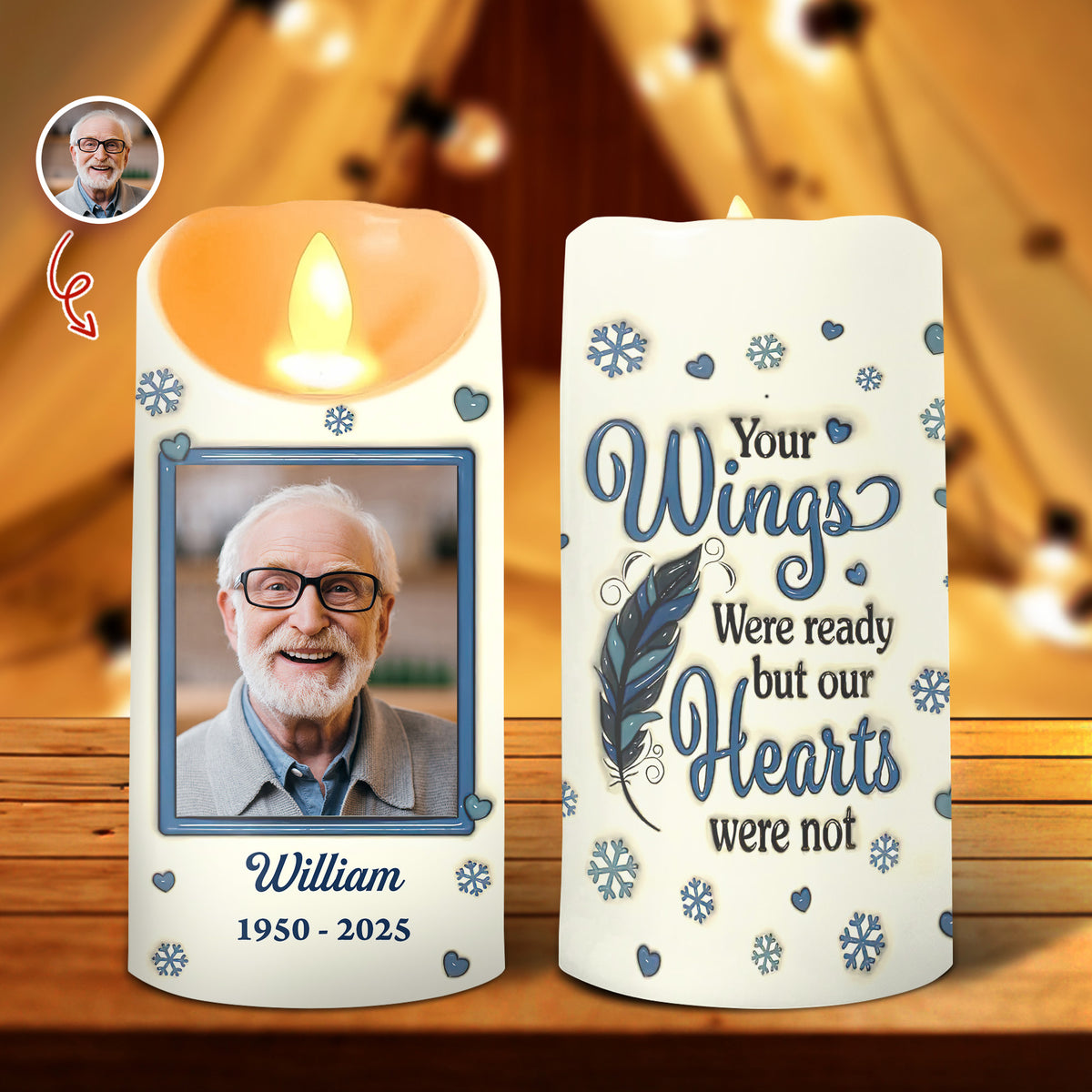 Custom Photo Gone But Never Forgotten - Personalized 3D Inflated Effect LED Candle LM32 895009