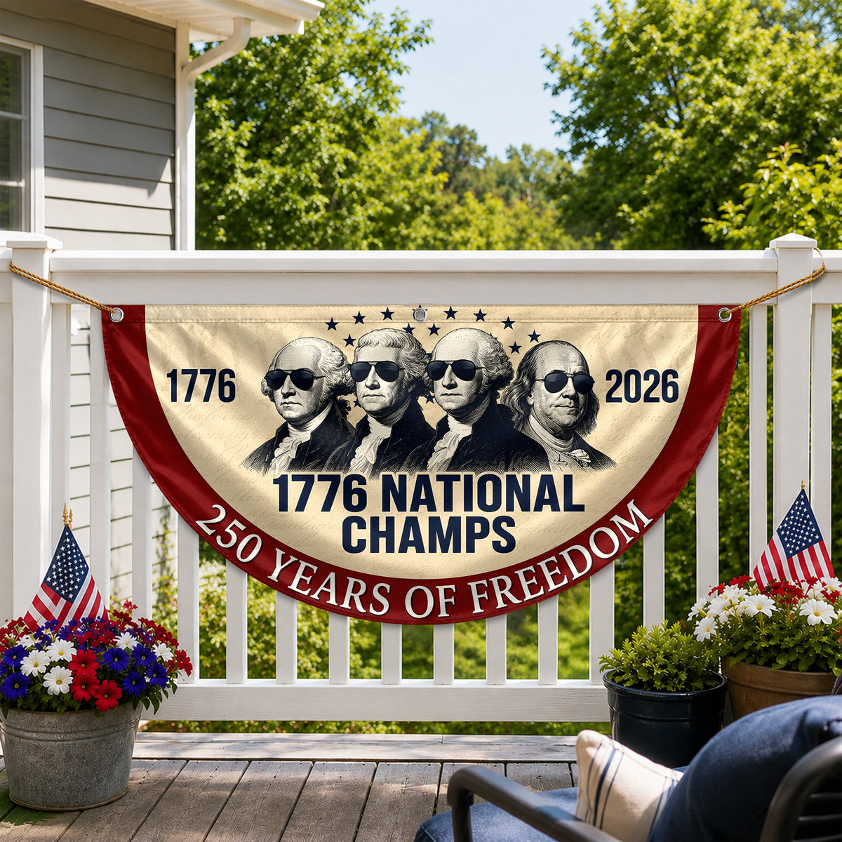 1776 National Champs 250 Years of Freedom Non-Pleated Fan Flag CH07 911974