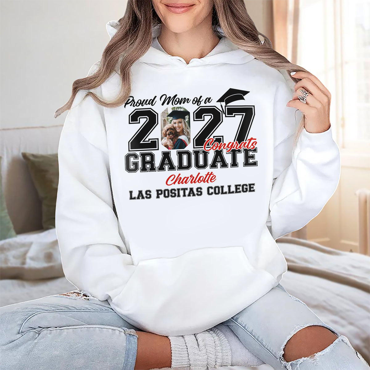 Custom Photo Proud Mom Dad - Family Of Senior Graduation Bright Shirt HA75 920474