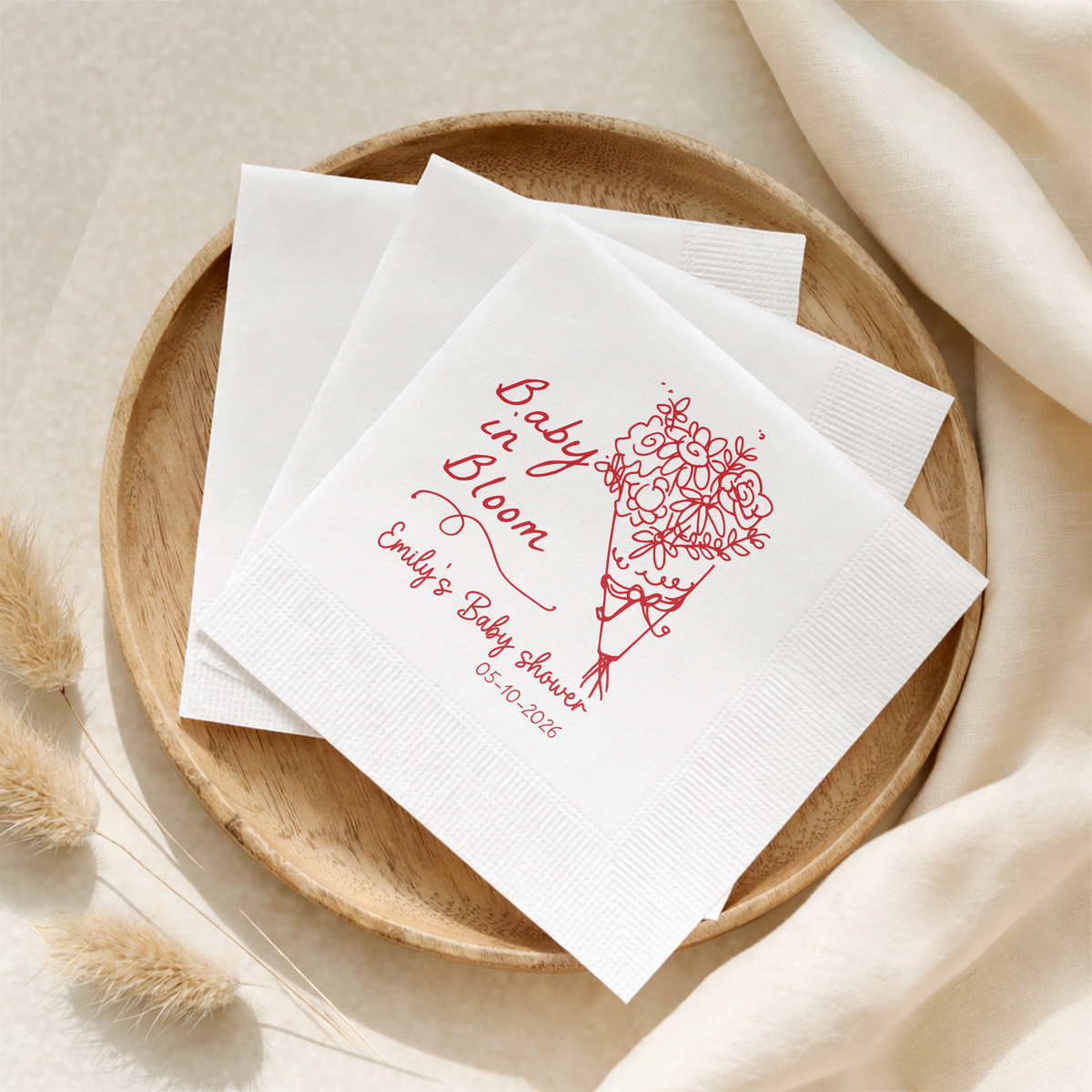 Personalized Floral Baby in Bloom Baby Shower Napkins CH07 911318