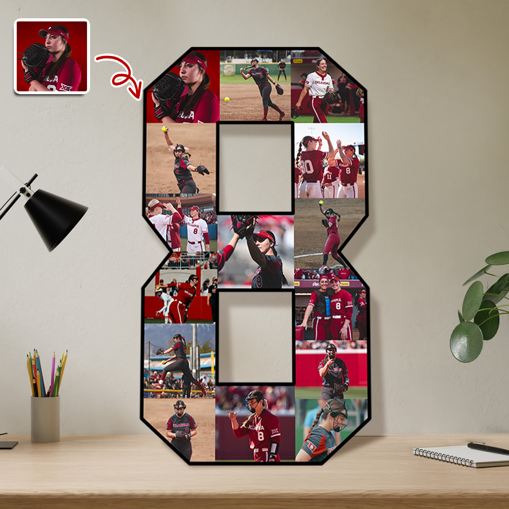 The Photo Collage And Wood Frame For Seniors And Birthdays For Softball Lover TH10 896515