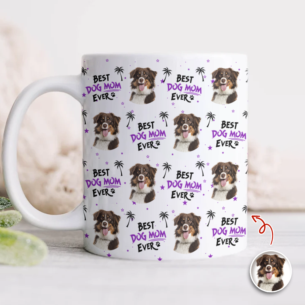 Custom Photo Best Dog Dad, Dog Mom Ever Personalized Mug CH07 910660