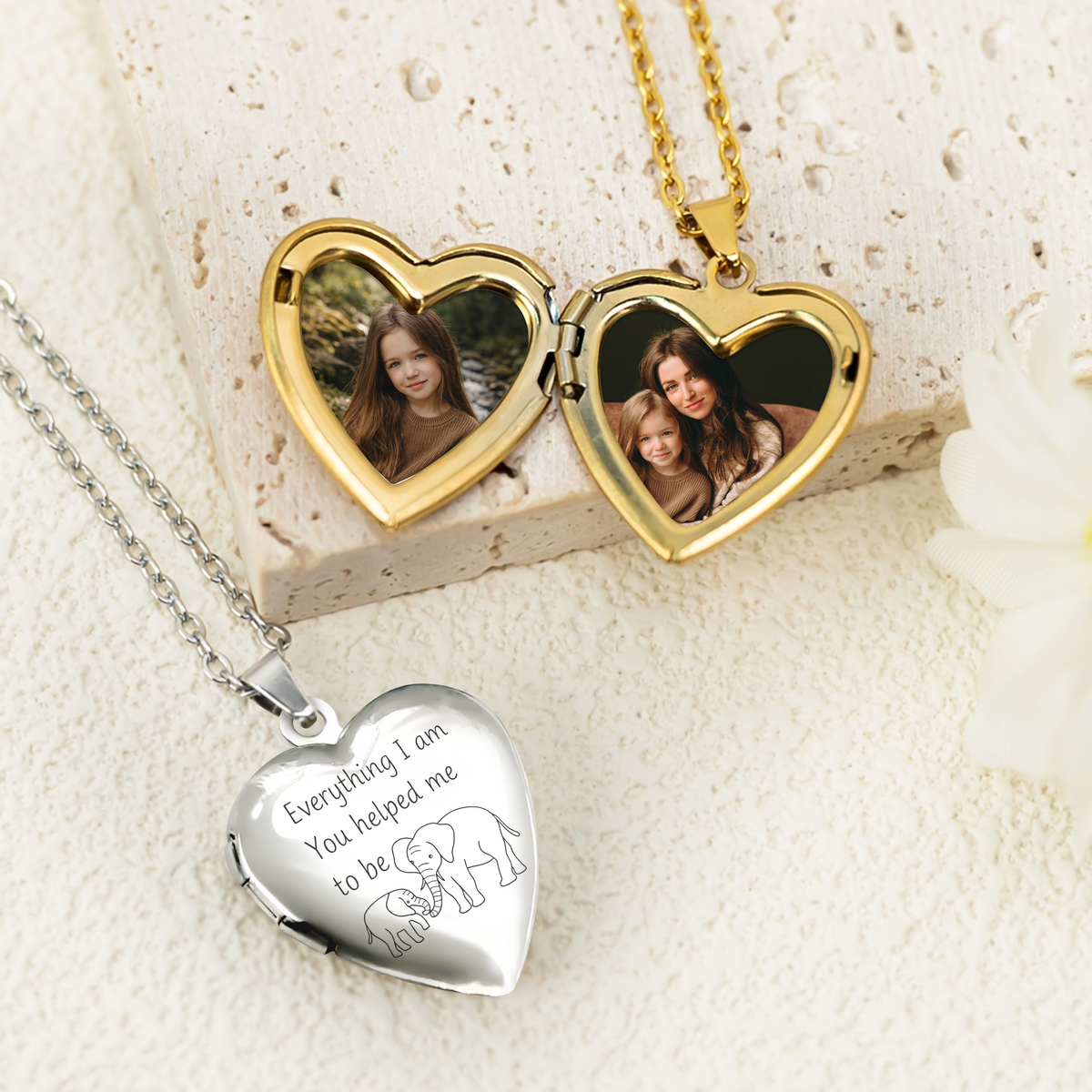 Custom Photo Everything I am You helped me to be Heart Locket Necklace Mother's day Gift HA75 920754