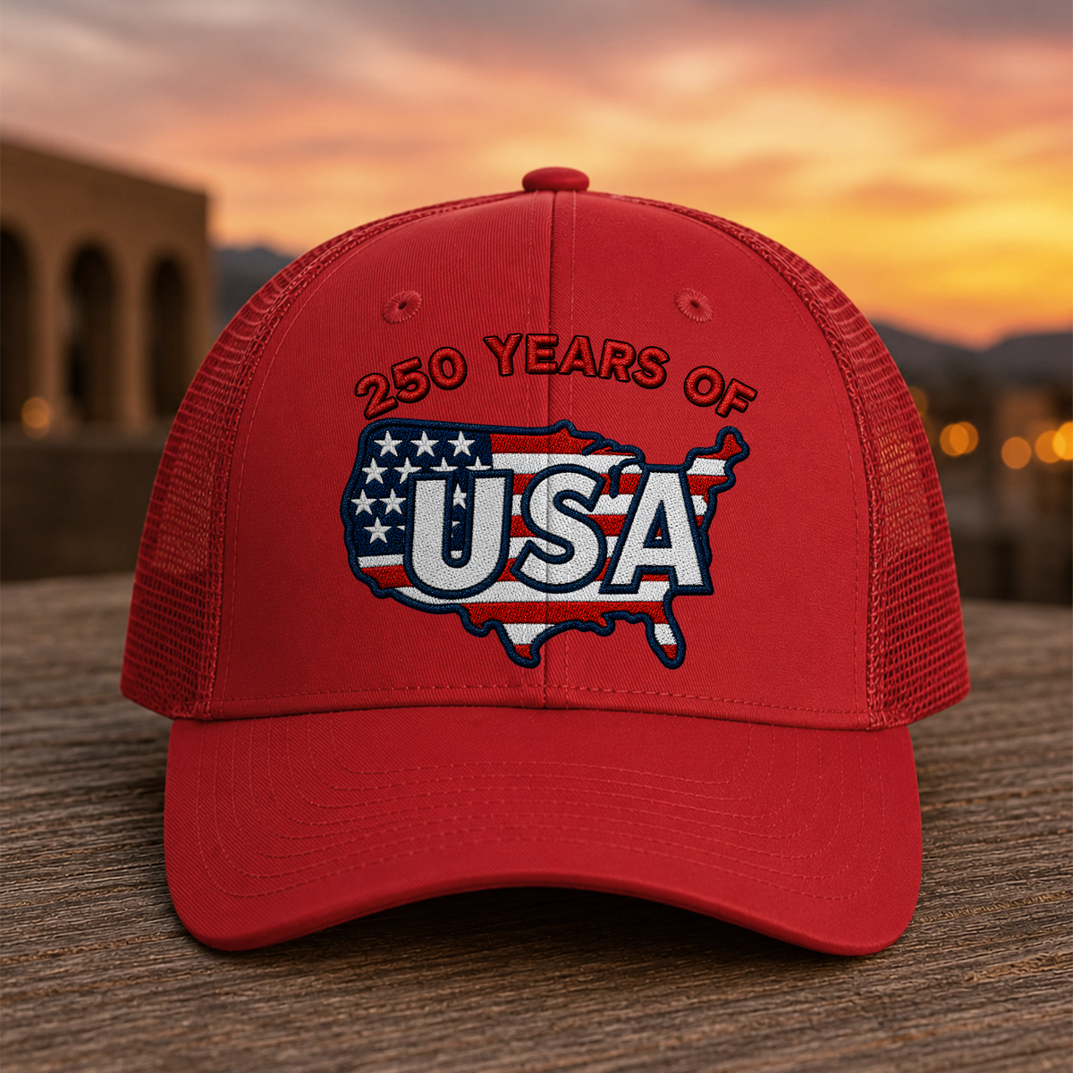 250 Years Of America Embroidered Trucker Hat CH07 911942
